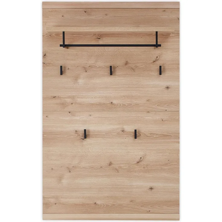 Garderobenpaneel Sonos , Echtholz, Holzwerkstoff , Holzfarben , 80 x 120 x 30 cm