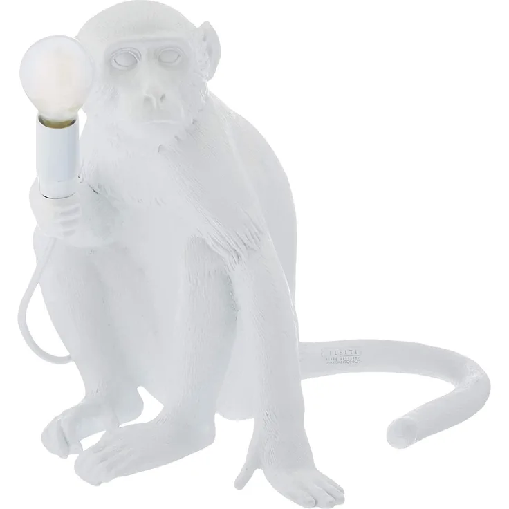Seletti Monkey Tischlampe sitzend Weiß