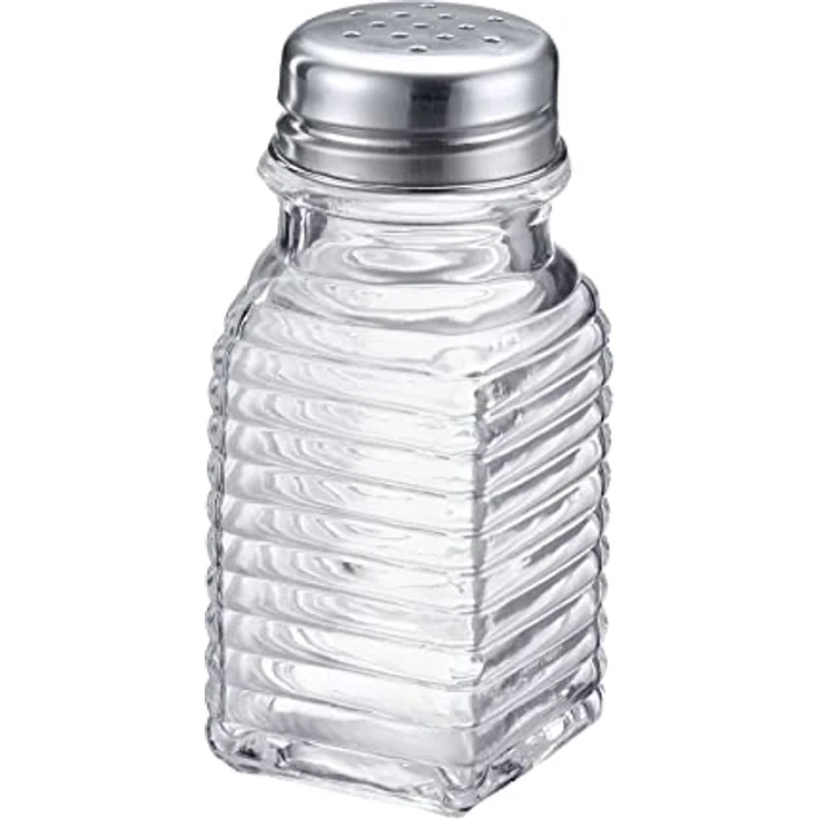 Westmark Universalstreuer, 2tlg, Universelle Lochung im Deckel, Fassungsvermögen: je 75 ml, Rostfreier Edelstahl/Glas, Porto, Transparent/Silber, 63172270 – Bild 4