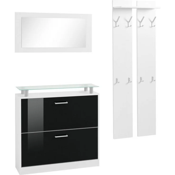 borchardt Möbel Garderoben-Set Finn, (Set, 3-St), mit Glasablage – Bild 4