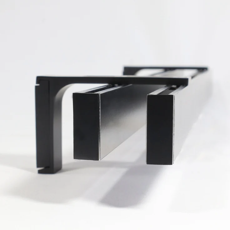 Deco-Raum® 2-lauf Gardinenschiene Innenlauf Loft | Größe: 260cm | Material: Aluminium | Farbe: Schwarz – Bild 5