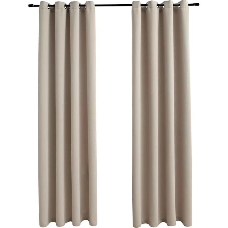 Verdunkelungsvorhänge | für Wohnzimmer & Schlafzimmer mit Metallösen 2 Stk. Beige 140x225 cm – Bild 1
