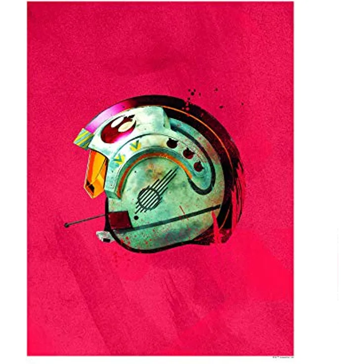 Komar Wandbild | Star Wars Classic Helmets Rebel Pilot | Premium Kunstdruck, 40 x 50 cm, ohne Rahmen, fotorealistische Bildqualität, MADE IN GERMANY