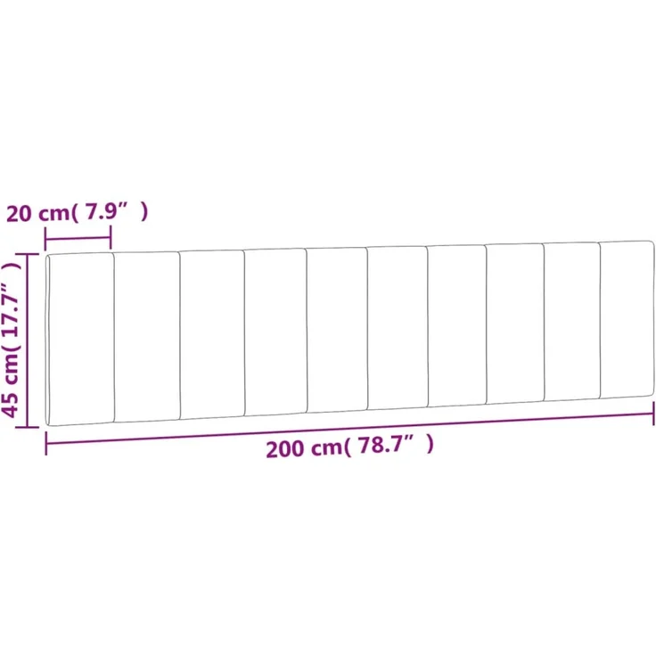 vidaXL Kopfteil-Kissen Rosa 200 cm Samt 374694 – Bild 10