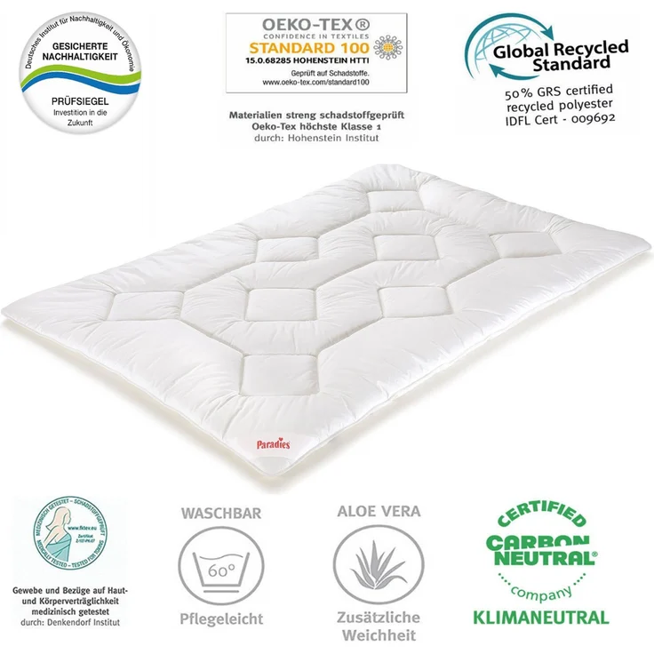 Paradies Ganzjahresdecke Bettenset Halia medium + Kissen Softy 135x200 – Bild 2