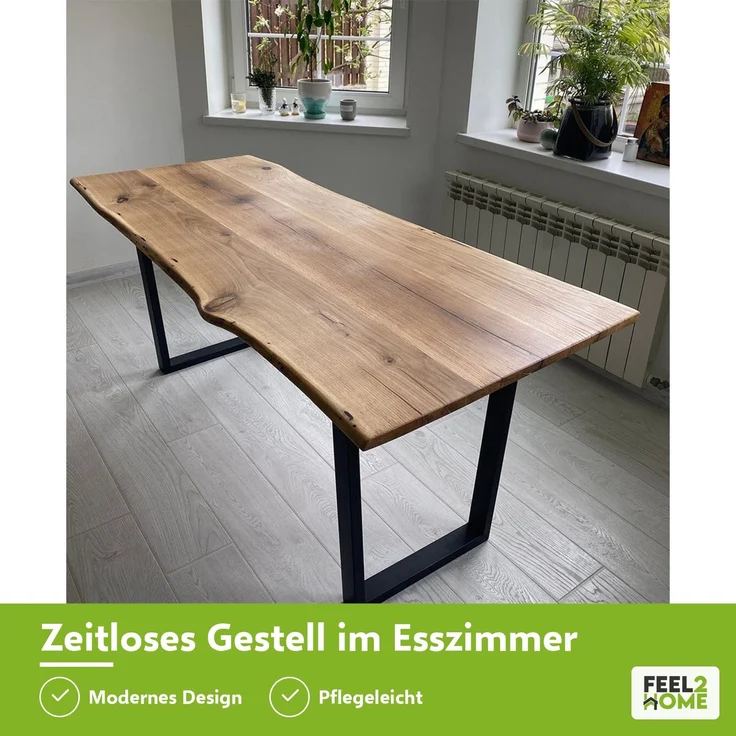 Tischuntergestell 90x72cm Möbelfüße Schwarz Tischbeine Industrie Bankkufen Stahl – Bild 7