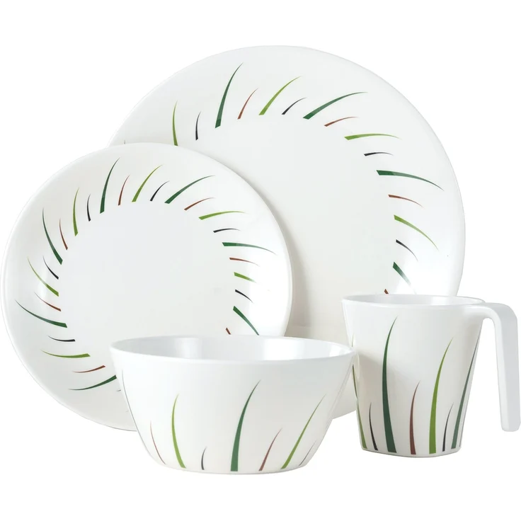Moritz Camping Tafelgeschirr aus Melamin für 4 Personen 16-teilig | spülmaschinenfest | Picknick Geschirrset | Geschirr Campinggeschirr Limon Design – Bild 4