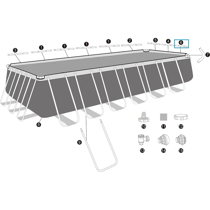 Bestway® Ersatzteil Horizontale Poolstange F (verzinkt) für Bestway® APX 365™ Pool 732x366x132 cm, eckig – Bild 2