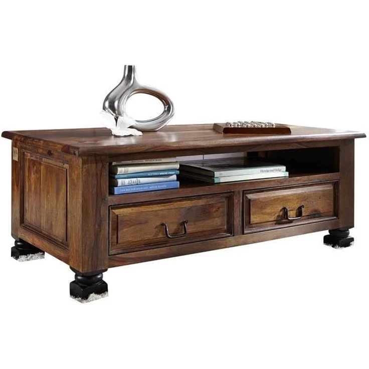 Couchtisch Sheesham 115x60x45 braun lackiert NEW BOSTON #203 – Bild 1