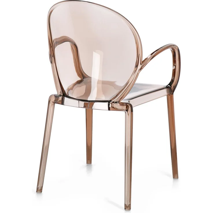 Gartenstuhl Allican 4er-Set aus Kunststoff, modern, mit Armlehne, stapelbar, coffee braun – Bild 6