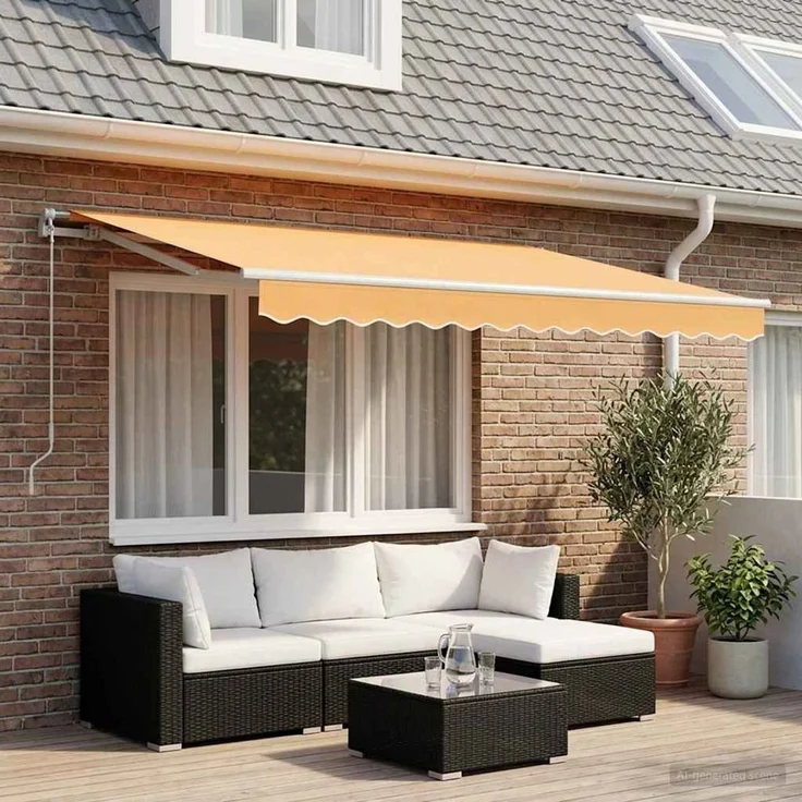 vidaXL Ausziehbare Markise Sand 3,5 x 2,5 m Polyester und Aluminium 3425929 – Bild 1