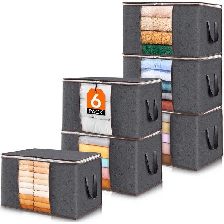 Lifewit Aufbewahrungsdose Aufbewahrungsbox mit Deckel, Kleiderschrank Organizer (6 St) – Bild 5