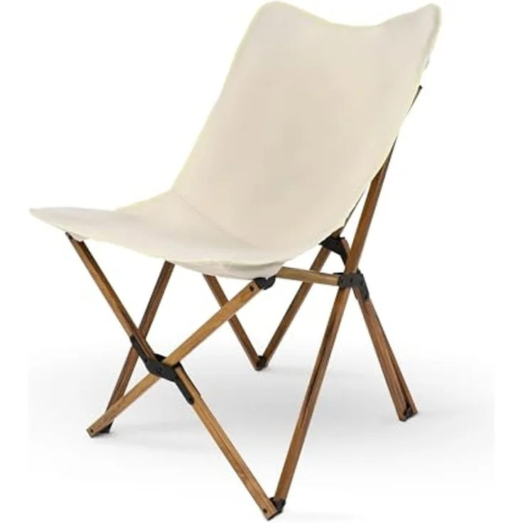 deluxe4home Klappstuhl Campingstuhl in Creme I Faltbarer Stuhl Aluminium I Faltstuhl, inkl. Tragetasche