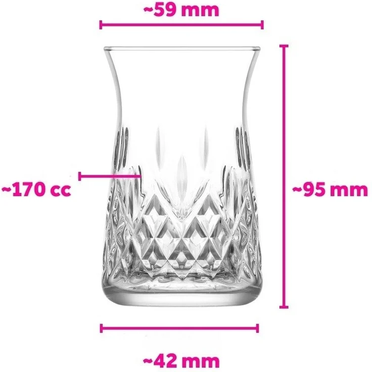 Hermia Concept 'LV-ODN327E' Teegläser-Set (6-teilig), Transparent, 5,9 x 5,9 x 9,5 cm, 170 ml – Bild 5