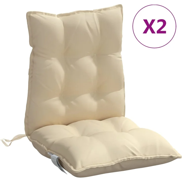 vidaXL Niedriglehner-Auflagen 2 Stk. Beige Oxford-Gewebe 377680 – Bild 2