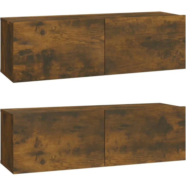 6-tlg. TV-Schrank, Lowboard TV Räuchereiche Holzwerkstoff – Bild 4