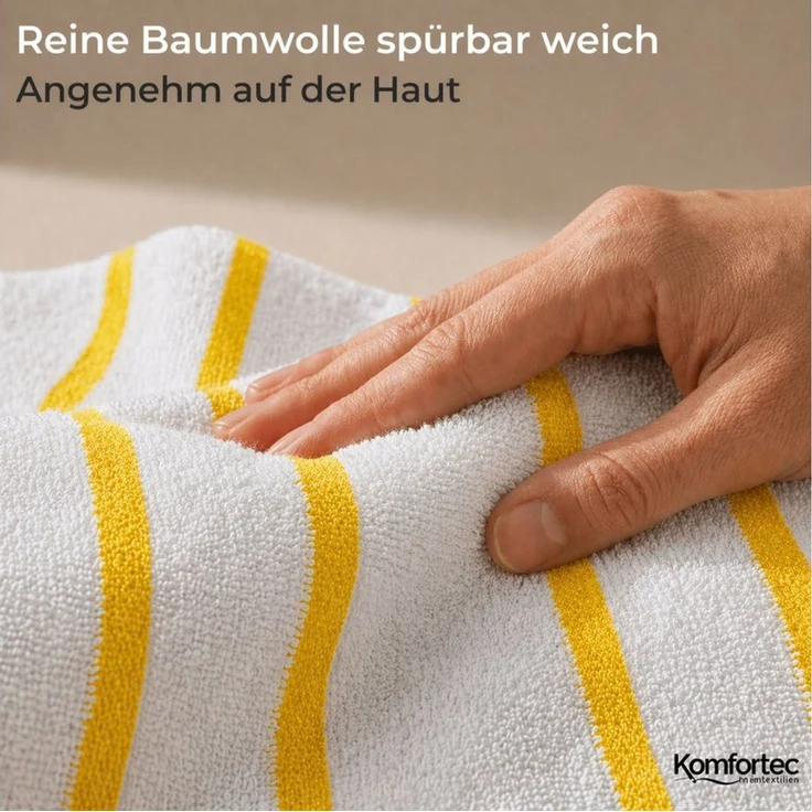 Komfortec Strandtuch 100x180 cm aus Baumwolle, Unifarben (1-St) – Bild 3