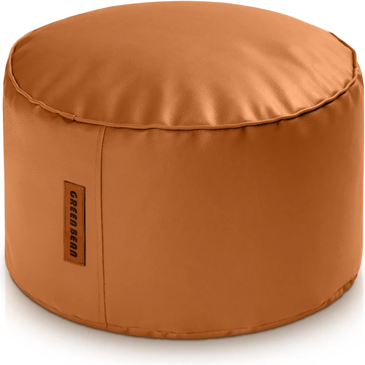 Green Bean® Sitzhocker aus Kunstleder - Pouf mit EPS Perlen Füllung - 43 x 30 cm - perfekte Ergänzung zum Sitzsack - Cognac – Bild 1