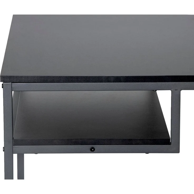 Carryhome 'CÄSAR' Schreibtisch, MDF Melamin schwarz, 140 x 75 x 70 cm, inklusive Ablagefach – Bild 2