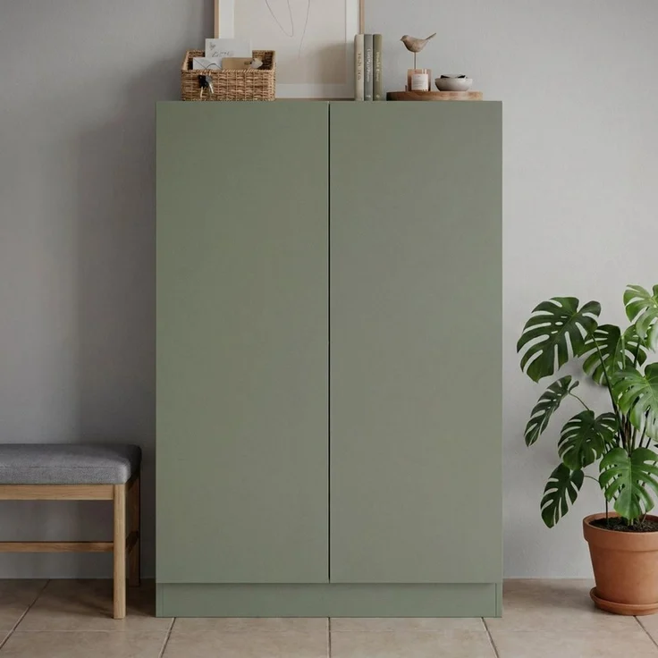 borchardt Möbel Schuhschrank Vaasa, Breite 76 cm, Höhe 120 cm, 6 Fächer viel Stauraum, grifflos mit push-to-open, verstellbare Einlegeböden – Bild 2