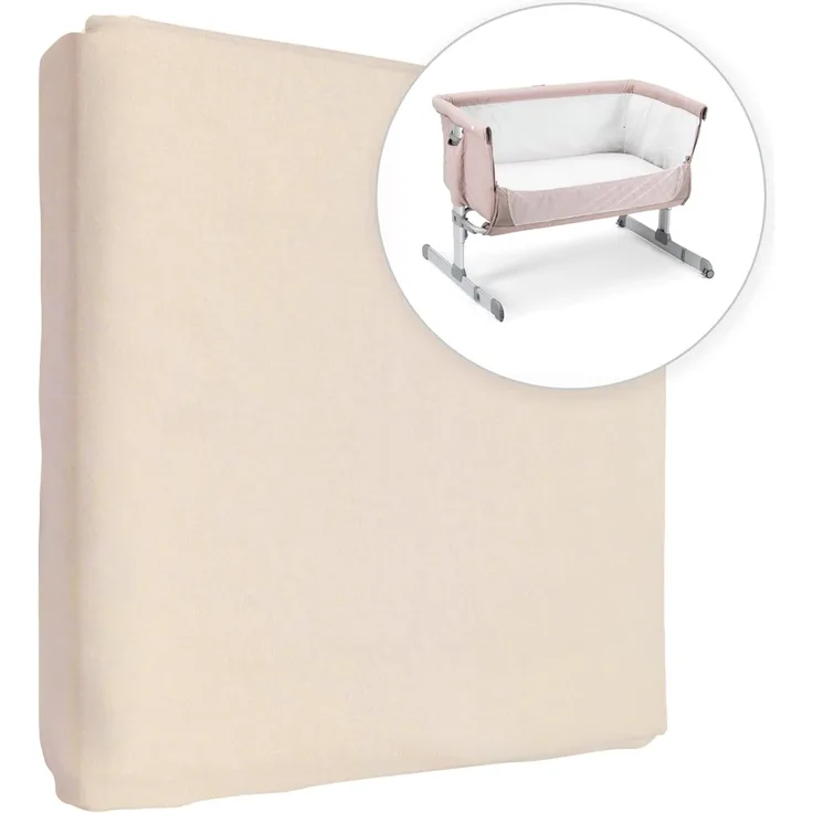 Jersey 100% Baumwolle Spannbettlaken für 90x55 cm Baby Nachttisch Kinderbett Matratze (Creme)