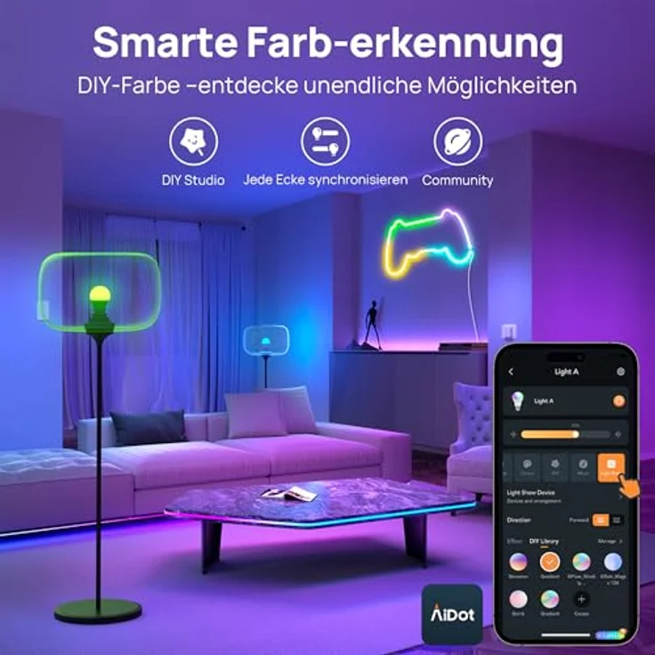 Linkind Matter smart glühbirne E27, 1600lm smart homekit lampe (104 Szenen) 14W ersetzt 100W WLAN LED Lampe RGBTW 2,4-GHz kompatibel Apple HomeKit/Alexa/Siri/Google/SmartThings, 4 Stück – Bild 9