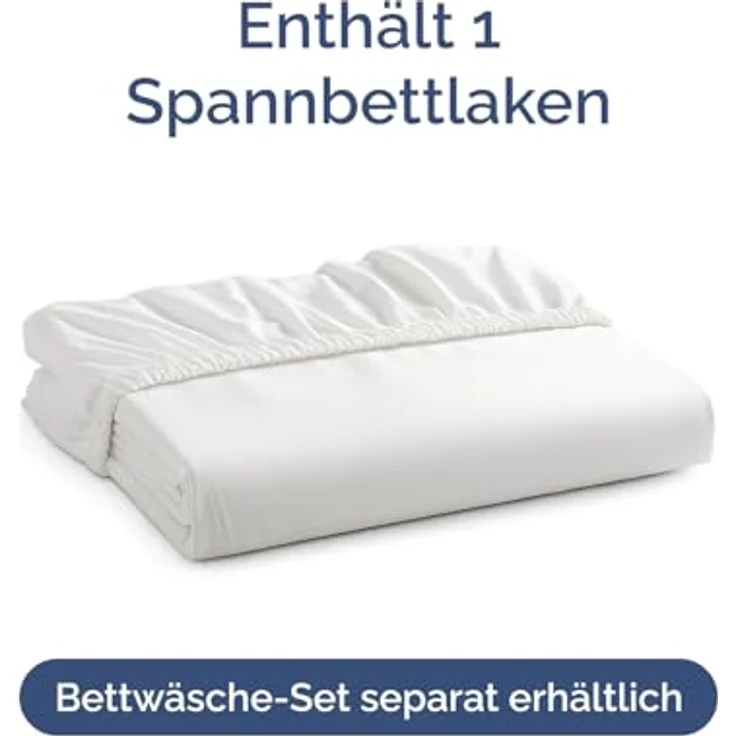 Spannbettlaken 90x200 cm - Für Matratzen bis 30 cm Höhe (12") - Weiche, gebürstete Mikrofaser - Knitterfrei, Schrumpf- und Farbbeständig - Oeko-TEX Zertifiziert - Weiß - Premium Bettlaken – Bild 5