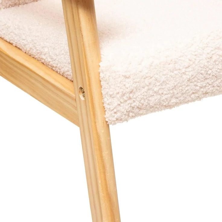 Kindersessel mit Plüschbezug und Kiefernholzgestell, Höhe der Sitzfläche 28 cm – Bild 4
