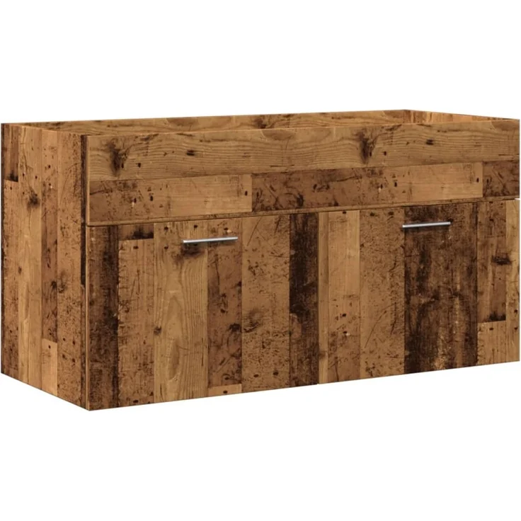 vidaXL Waschbeckenunterschrank mit Einbaubecken Altholz-Optik 3328585 – Bild 5