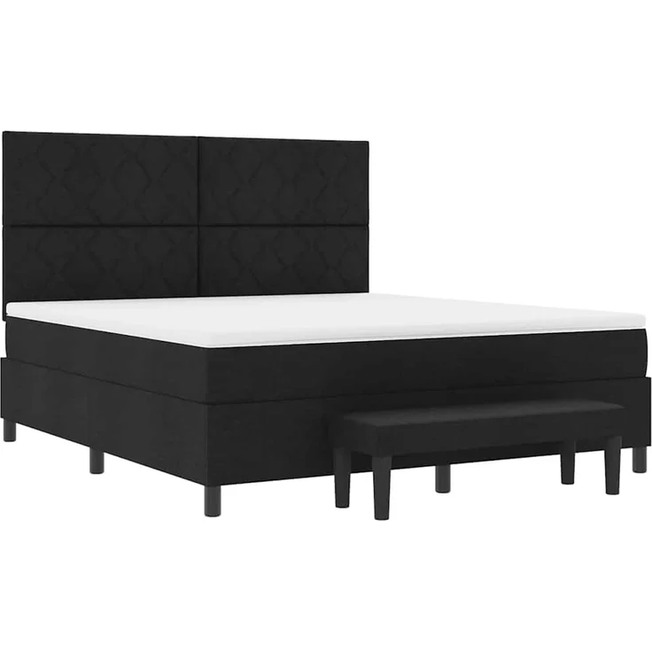 vidaXL Boxspringbett mit Kopfteil Schwarz 180 x 200 cm Stoff 3344165 – Bild 7