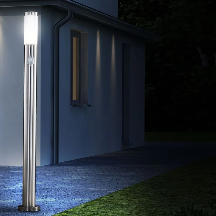 Moderne Außenlampe aus Edelstahl mit Bewegungsmelder – Bild 8