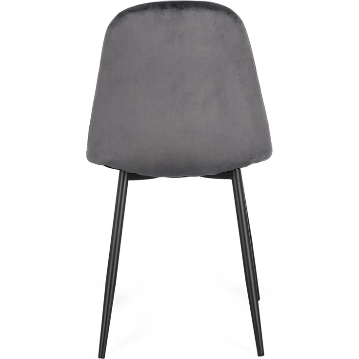 Esszimmerstuhl New Irelia aus Samt, modern gepolstert, Dunkelgrau, 4er-Set, Metallgestell – Bild 4