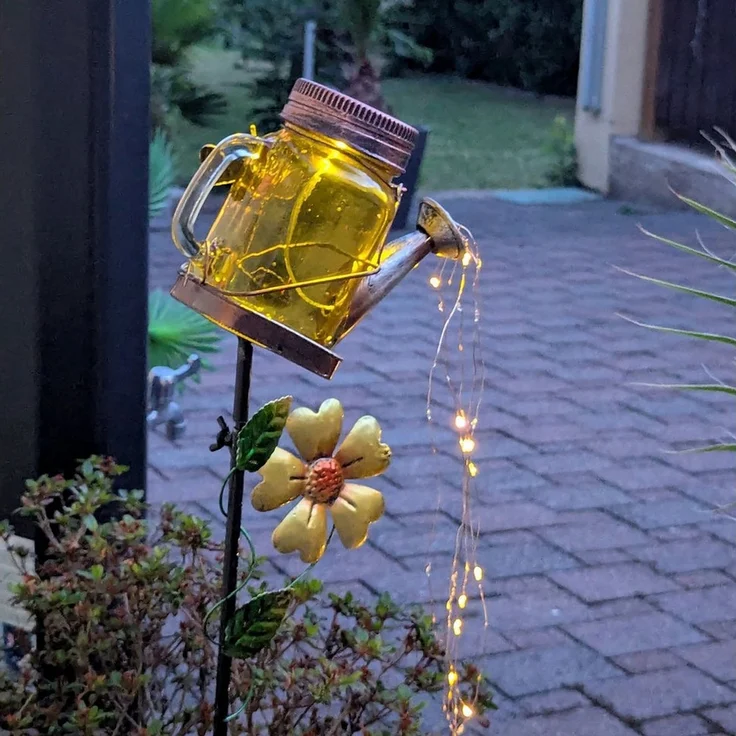 MARELIDA LED Solarleuchte LED Solar Gießkanne Wasserfalleffekt Gartenstecker Solarglas Libelle, LED Classic, warmweiß (2100K bis 3000K) – Bild 1