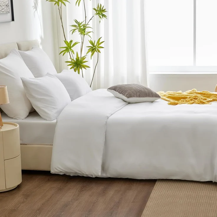WAVVE Bettwäsche 240x260 3 teilig Weiß - Bettbezug 260x240 Set mit Kissenbezüge 65x65 cm, Bettwäsche-Sets 260x240 aus Mikrofaser mit Reißverschluss Weich und Bügelfrei, Weiss – Bild 3