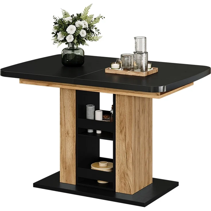 Esstisch Fenaro Schwarz/Goldkraft Eiche 120 x 80 cm Vicco – Bild 6