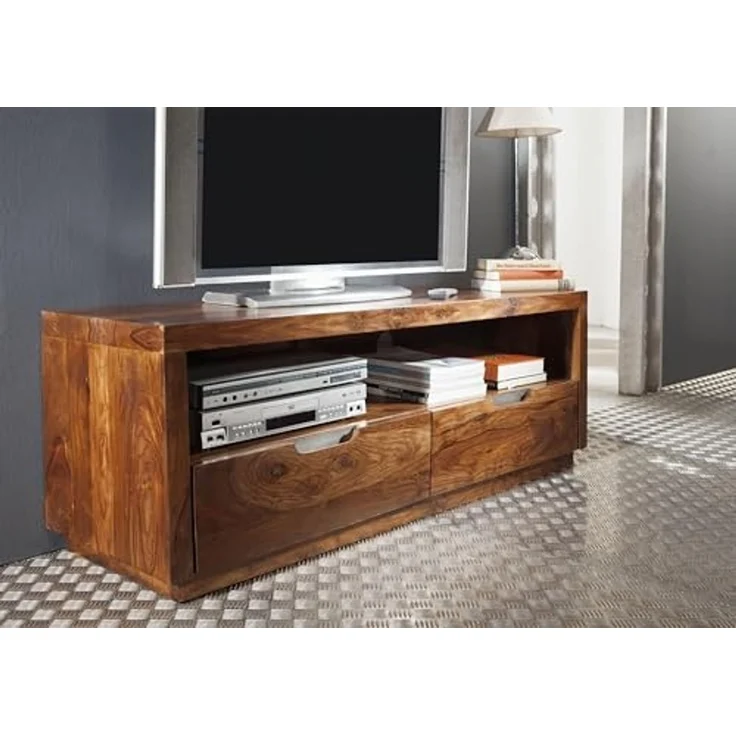 TV-Board Sheesham 140 x 45 x 50 walnuss lackiert DUKE #122 – Bild 2
