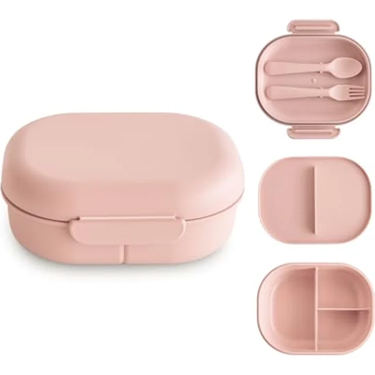 Mushie - Lunchbox Inkl. Besteck - Blush Rosa – Bild 2