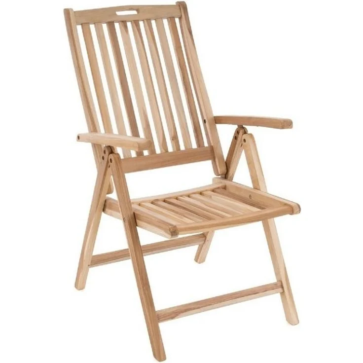 VCM Gartenstuhl Gartenstuhl Hochlehner Klappstuhl Holz Teak – Bild 4