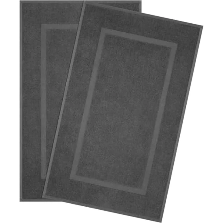 HAMMETEX Badematte Hotelmatte, Duschvorleger, Höhe 5 mm, rutschhemmend beschichtet, beidseitig nutzbar, Baumwolle, rechteckig, 2-teiliges Set, einfarbig, 100% Baumwolle – Bild 1