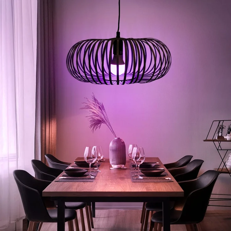 RGB LED Pendelleuchte, dimmbar, Fernbedienung, H 150 cm – Bild 4
