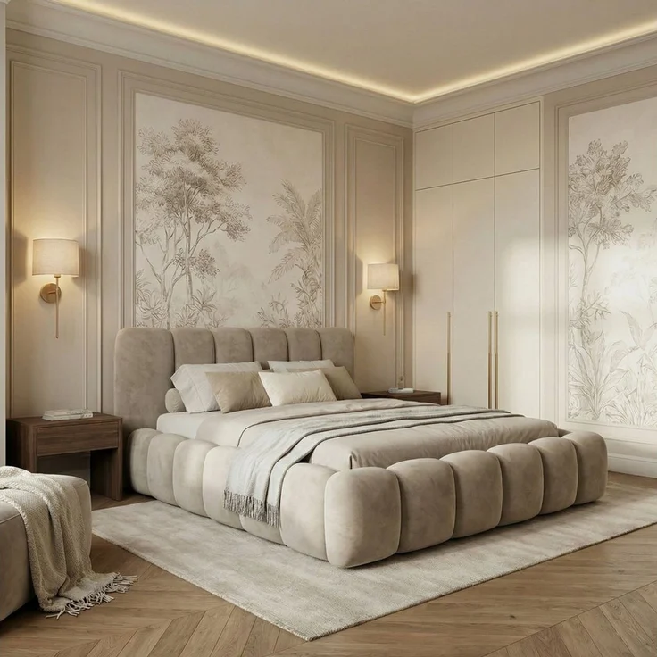 yourhouse24 Polsterbett DALLAS Slim Bubble-Design aus Samt, inkl. Bettkasten, Platzsparendes Chunky-Bett aus weichem Velours mit HDF-Boden – Bild 2