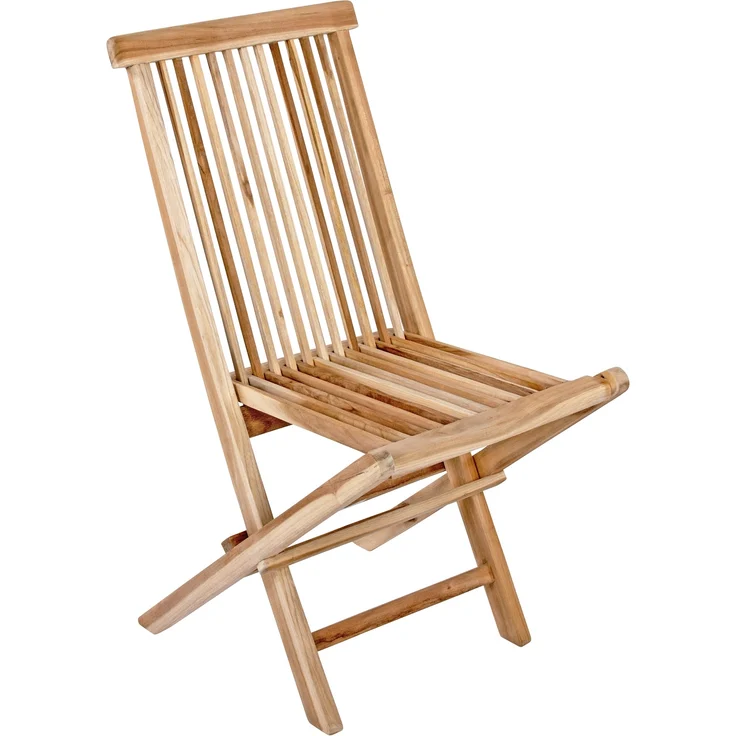Teakholz Gartenstuhl Klappstuhl ohne Armlehnen MENORCA 39533170 – Bild 1