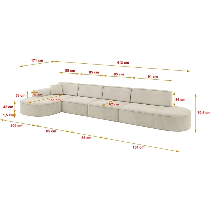 ALTDECOR Ecksofa MARI-L3, Sofa Praktische Bequeme Funktionsecke Couch L-Form Eckcouch, Corner Sofa L-Form Vielseitige Sofa Wohnlandschaft Wohnzimmer – Bild 4