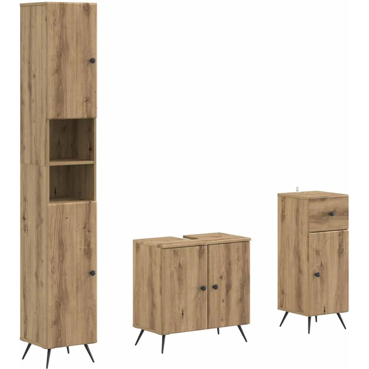 vidaXL 3-teiliges Badezimmer-Schranksystem BREDA Artisan-Eiche 3417890 – Bild 2