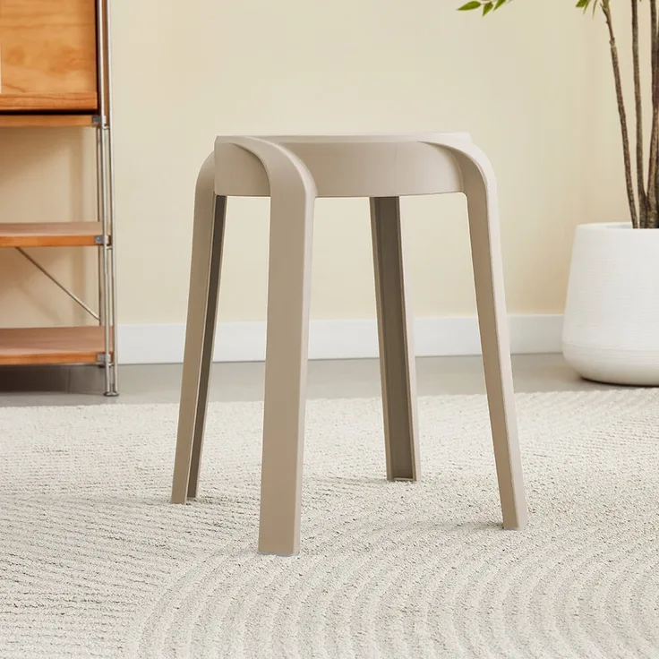 HOME DELUXE Hocker stapelbar NIVO – Beige, 8er Set