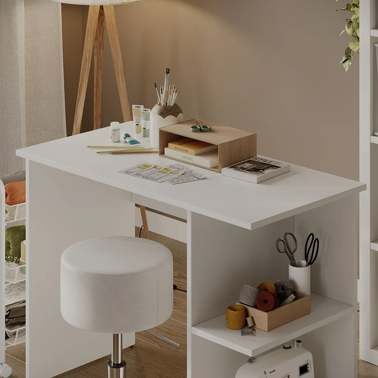 Schreibtisch Simple Weiß 100 x 50 cm Vicco – Bild 4