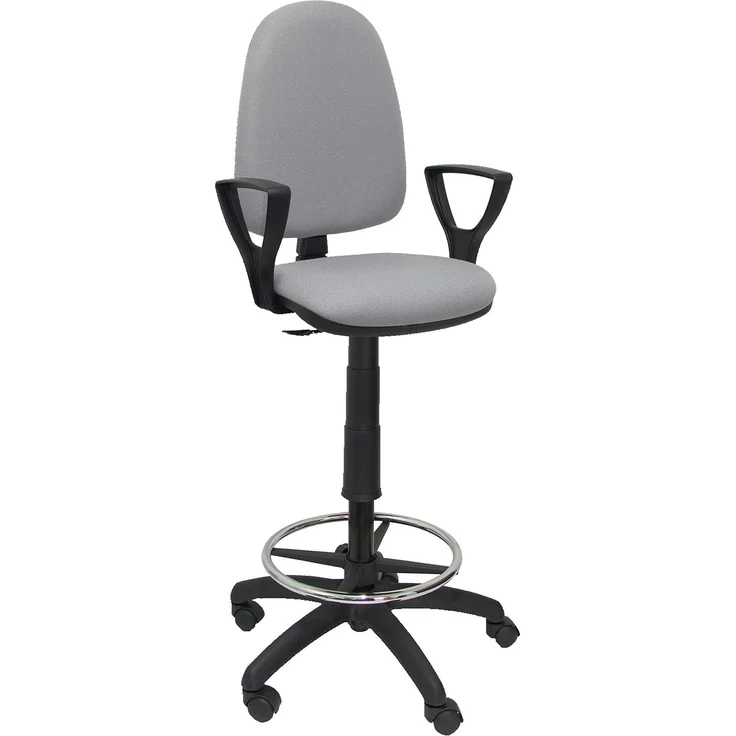 Piqueras y Crespo T04CP Ergnomischer Hocker, höhenverstellbar, mit Fußstütze grau