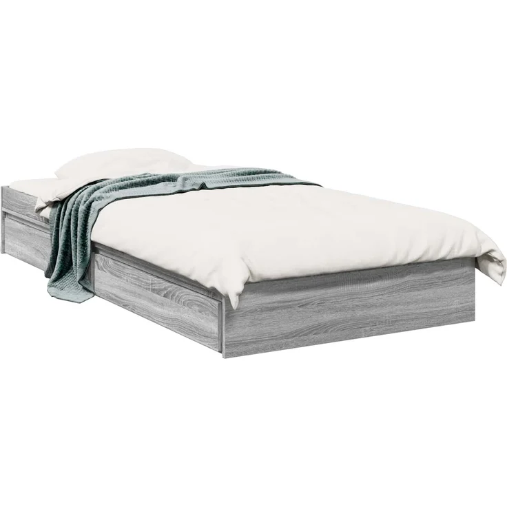 vidaXL Bettgestell mit Stauraum Grau Sonoma 80 x 200 cm Holzwerkstoff 3429593 – Bild 2