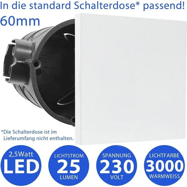 Maxkomfort LED Wandstrahler 6107, LED fest integriert, 3000K, Warmweiß, Treppenbeleuchtung – Bild 3