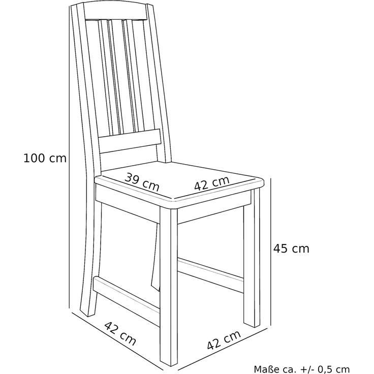 Stilvolle kleine Essgruppe mit Tisch und 2 Stühle Kiefer natur Massivholz 90.70-50 A -Set 22 – Bild 12
